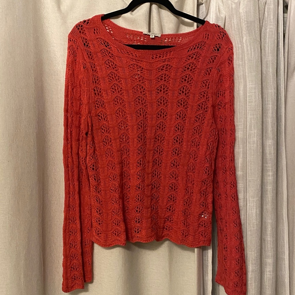 Z Supply Azura Crochet Red Knit Top